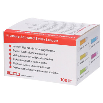 ROUND SAFETY NEEDLE 26G - automatic lancets Box of 100 pcs
