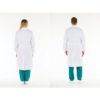 DOCTOR'S WHITE COAT 100% COTTON unisex with press stud
