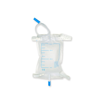 URINE LEG BAG 750 cc - tube 10 cm with 1 set button straps - Box of 30 Pcs