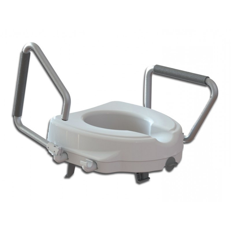 RAISED TOILET SEAT with reclining armrest