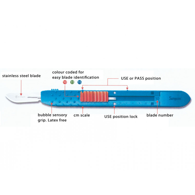 GIMA STERILIZED DISPOSABLE S/S SCALPEL Safety Model