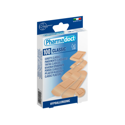  PHARMADOCT CLASSIC PLASTERS 6 assorted sizes - carton of 12 boxes of 100 Minimum order: 12 box