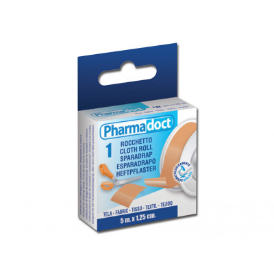 PHARMADOCT CLOTH ROLL FABRIC 5 m x 1.25 cm carton of 18 boxes