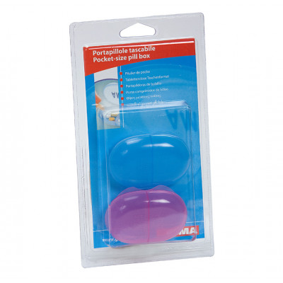 POCKET PILL BOX blister blue/pink