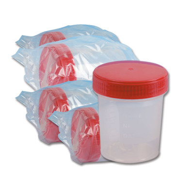 URINE CONTAINER 120 ml - cleanroom ISO 8 - Box of 250 Pcs