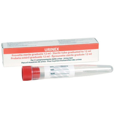  URINE TEST TUBE 12 ml in single box - sterile Box of 100 pcs