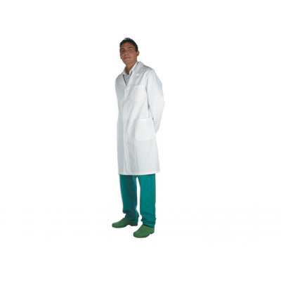 DOCTOR'S WHITE COAT 100% COTTON unisex with press stud