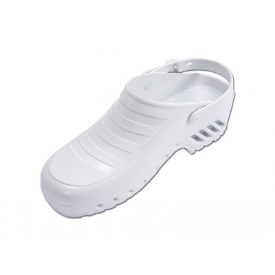 GIMA PROFESSIONAL CLOGS with strap without pores - white