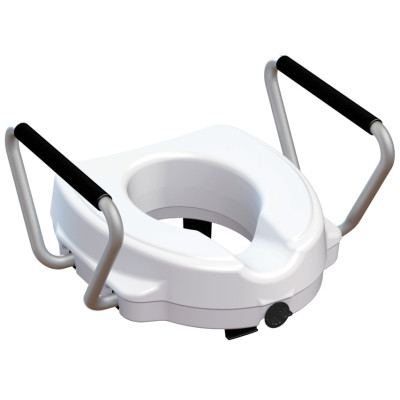 RAISED TOILET SEAT with fixed armrest - 12.5 cm