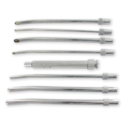 SET OF UTERINE SUCTION CANNULAS (7 cannulas+1 handle)