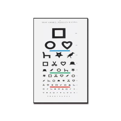 EWING ILLITERATE OPTOMETRIC CHART - 6 m - 28x56 cm
