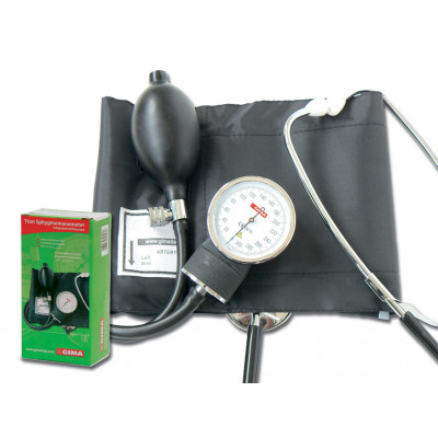 YTON ANEROID SPHYGMO - with incorporated - stethoscope - black cuff