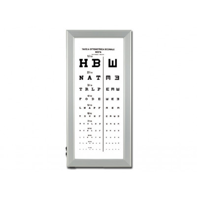 ULTRA SLIM LED OPTOMETRIC CHART - Mixed decimal