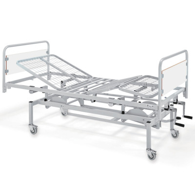 3 JOINTS BED - 2 cranks - variable height - castors