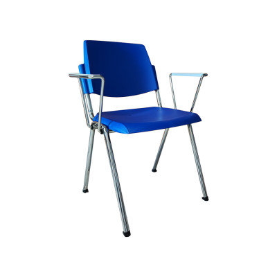 STACKABLE CHAIR with arm - blue