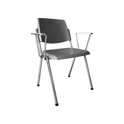 STACKABLE CHAIR with arms - grey