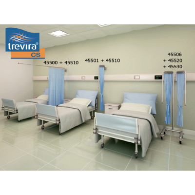 TREVIRA CURTAINS for trolley - long 225 x h145 cm - light blue