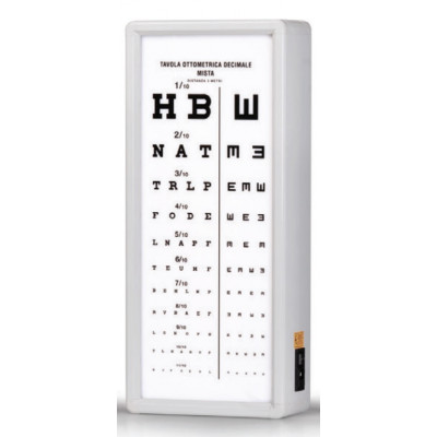 MIXED DECIMAL OPTOMETRIC CHART 3 m not illuminated