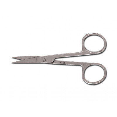 SINGLE USE METAL IRIS SCISSORS sterile 11.5 cm