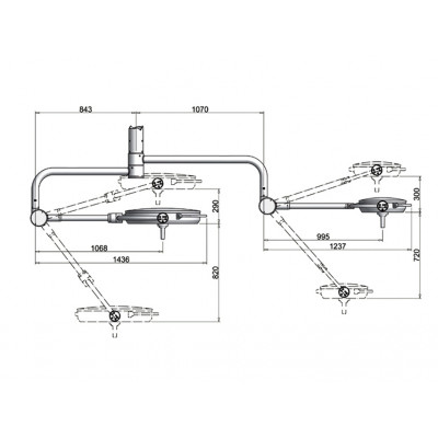 SPECIAL STRUCTURE FOR LOW CEILINGS (< 2.8 m) - single lamp